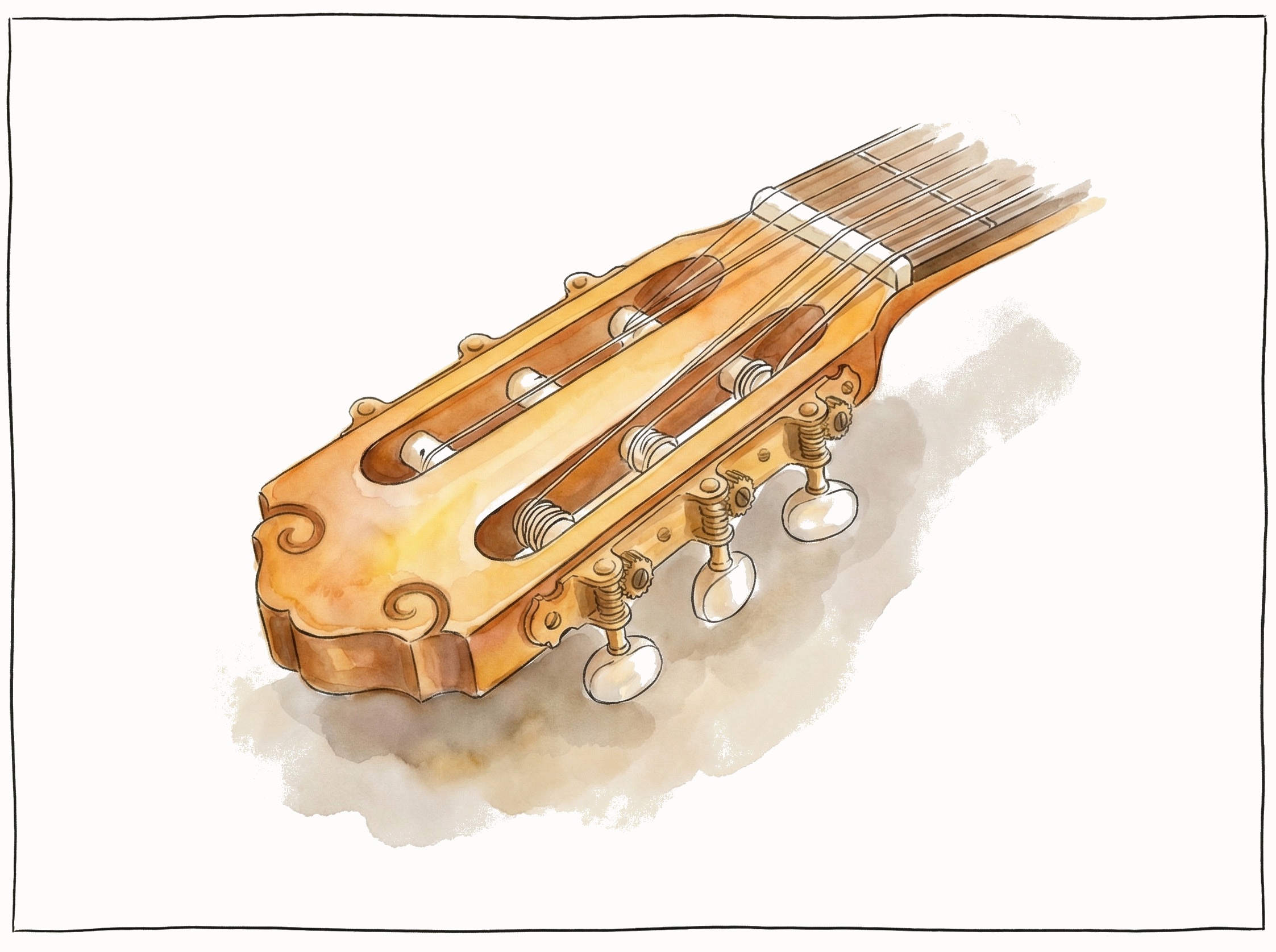 Konzertgitarre Wirbelkasten Detail